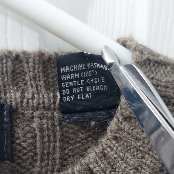 Carlo Ritazzi Mens Brown Crewneck Sweater Ribbed Wool Long Sleeves Vinta… - Picture 5 of 7